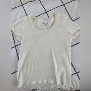Brandy Melville NEVER WORN cream tight ribbed shirt